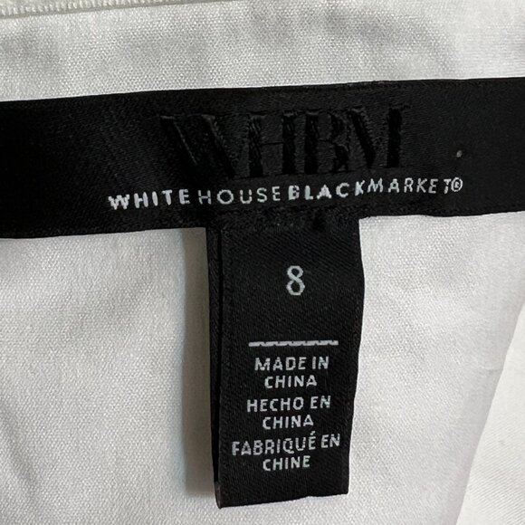 WHBM White Halter Peplum Top Size 8 Pleated Keyhole Bridal Summer - Picture 5 of 9